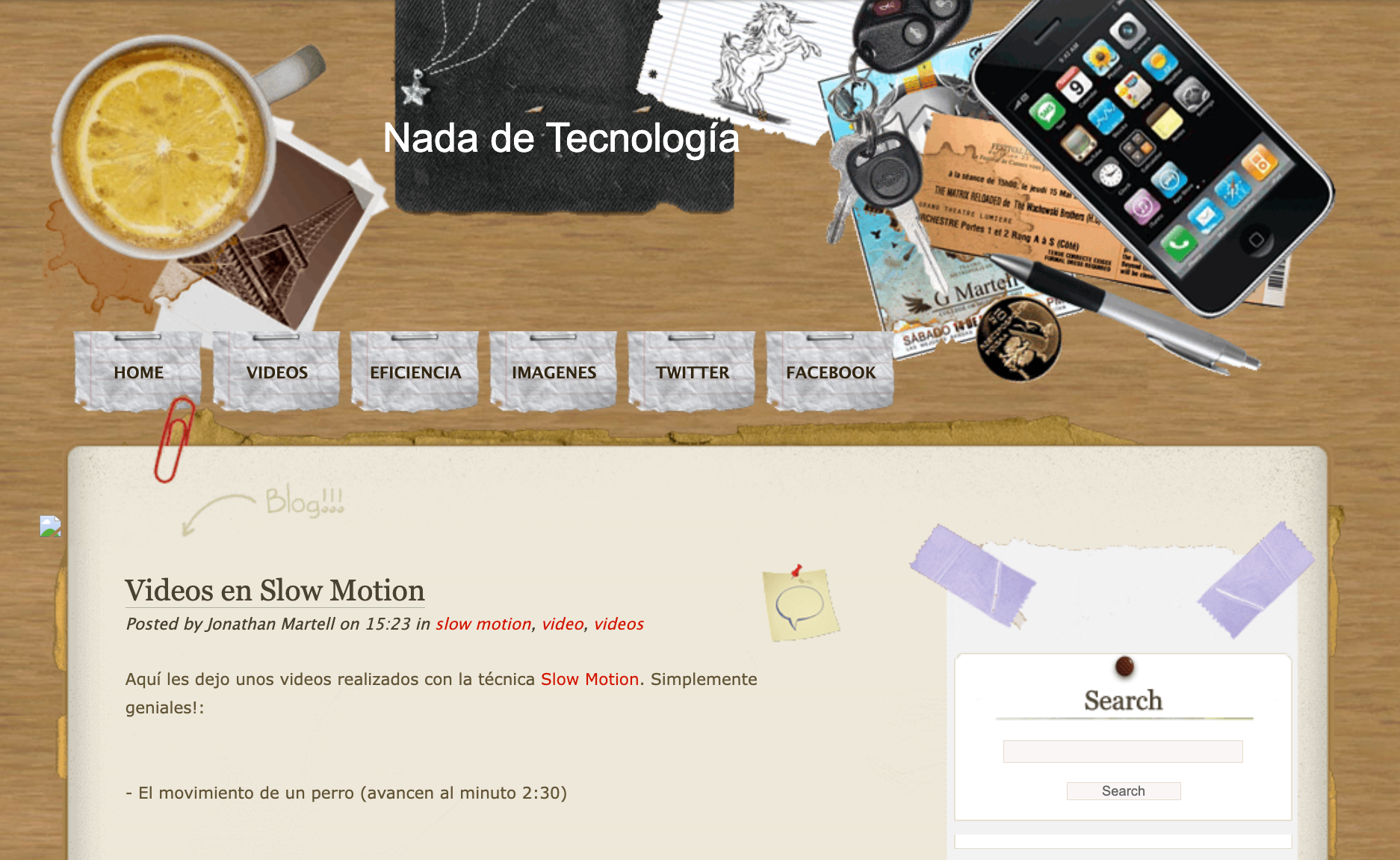 Jonathan’s original early website screenshot